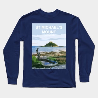 St Michaels Mount Summer Cornwall art gift. Marazion Long Sleeve T-Shirt